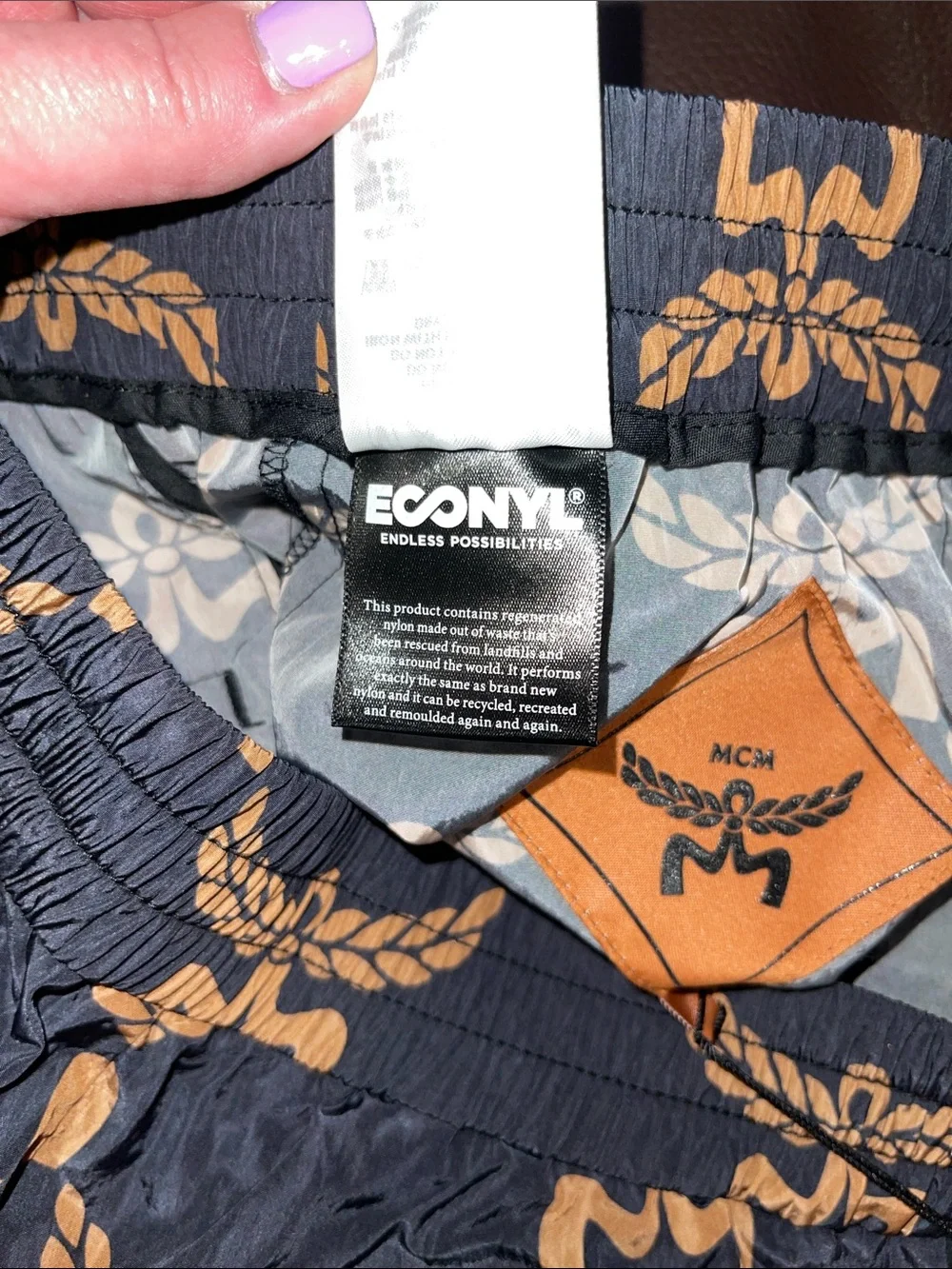 MCM Lauretos Monogram Pants in Black Gold ECONYLON NWT Small S 4 6 27X32